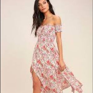 Lulus size medium dress cream floral